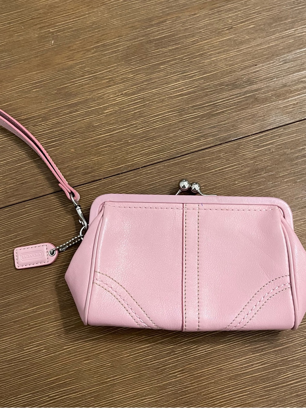 Coach Pink Kisslock Wristlet